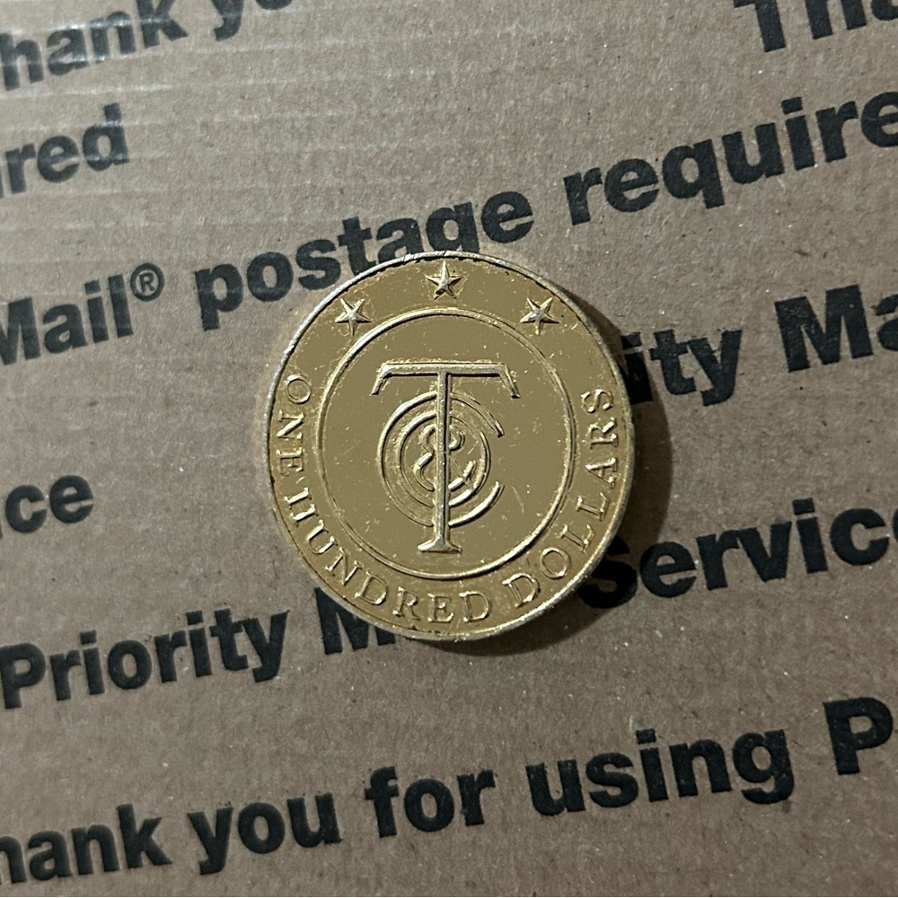 Tiffany & Company $100 Gold Plated Coin